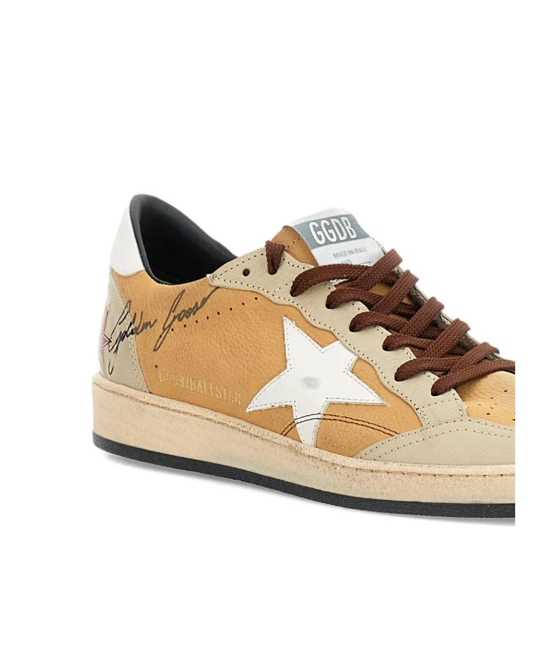 GOLDEN GOOSE DELUXE BRAND Желтые кожаные низкие кроссовки / кеды, фото 4