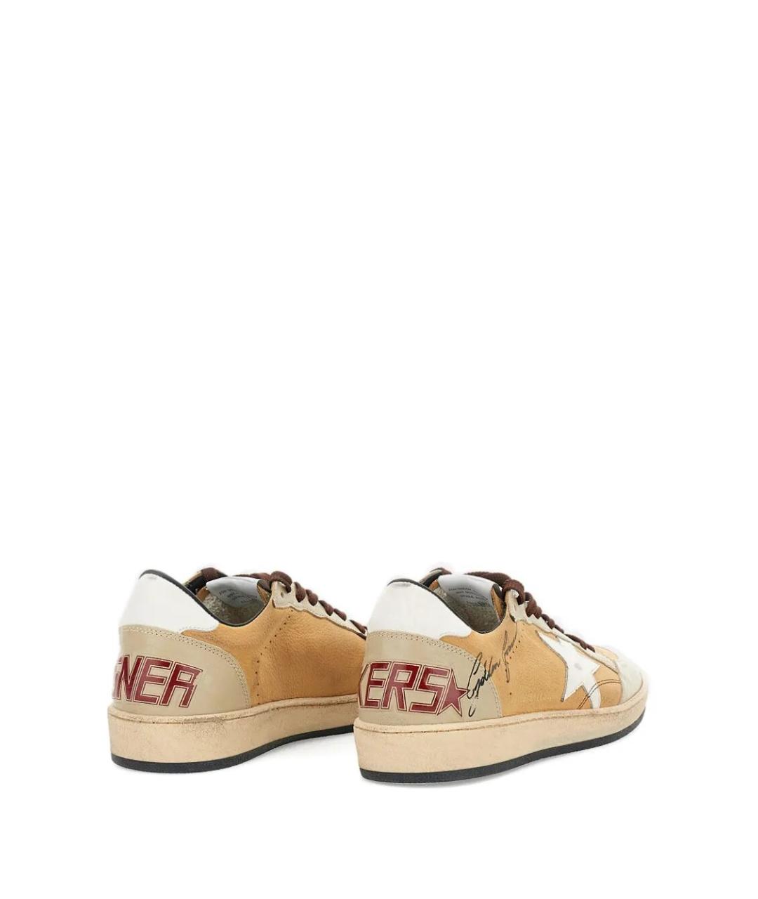 GOLDEN GOOSE DELUXE BRAND Желтые кожаные низкие кроссовки / кеды, фото 2