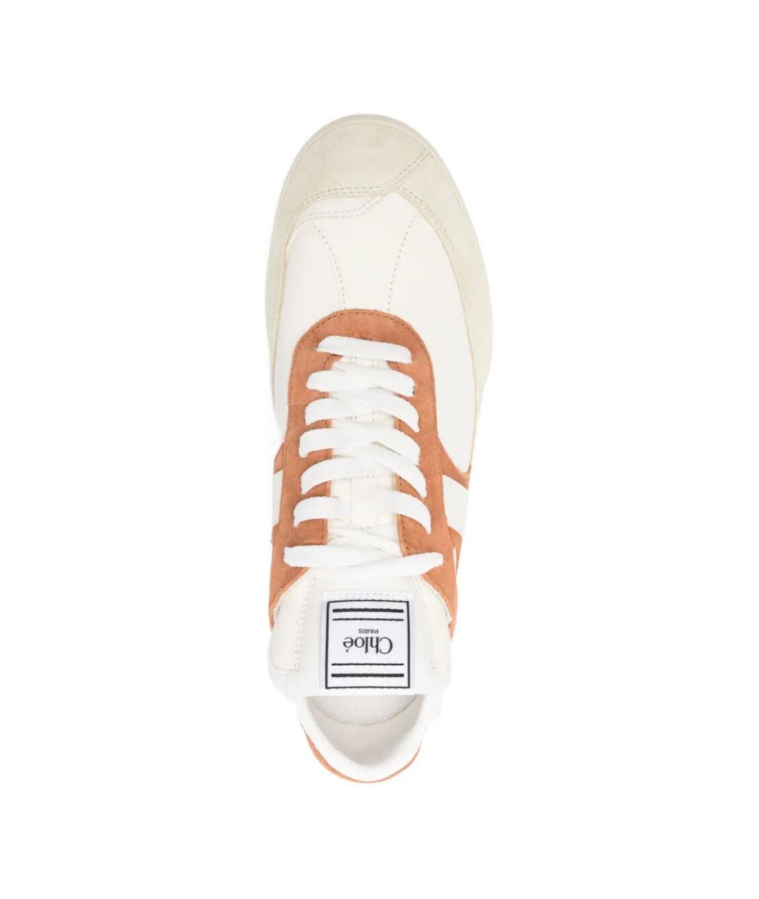 CHLOE Бежевые кожаные кроссовки, фото 4