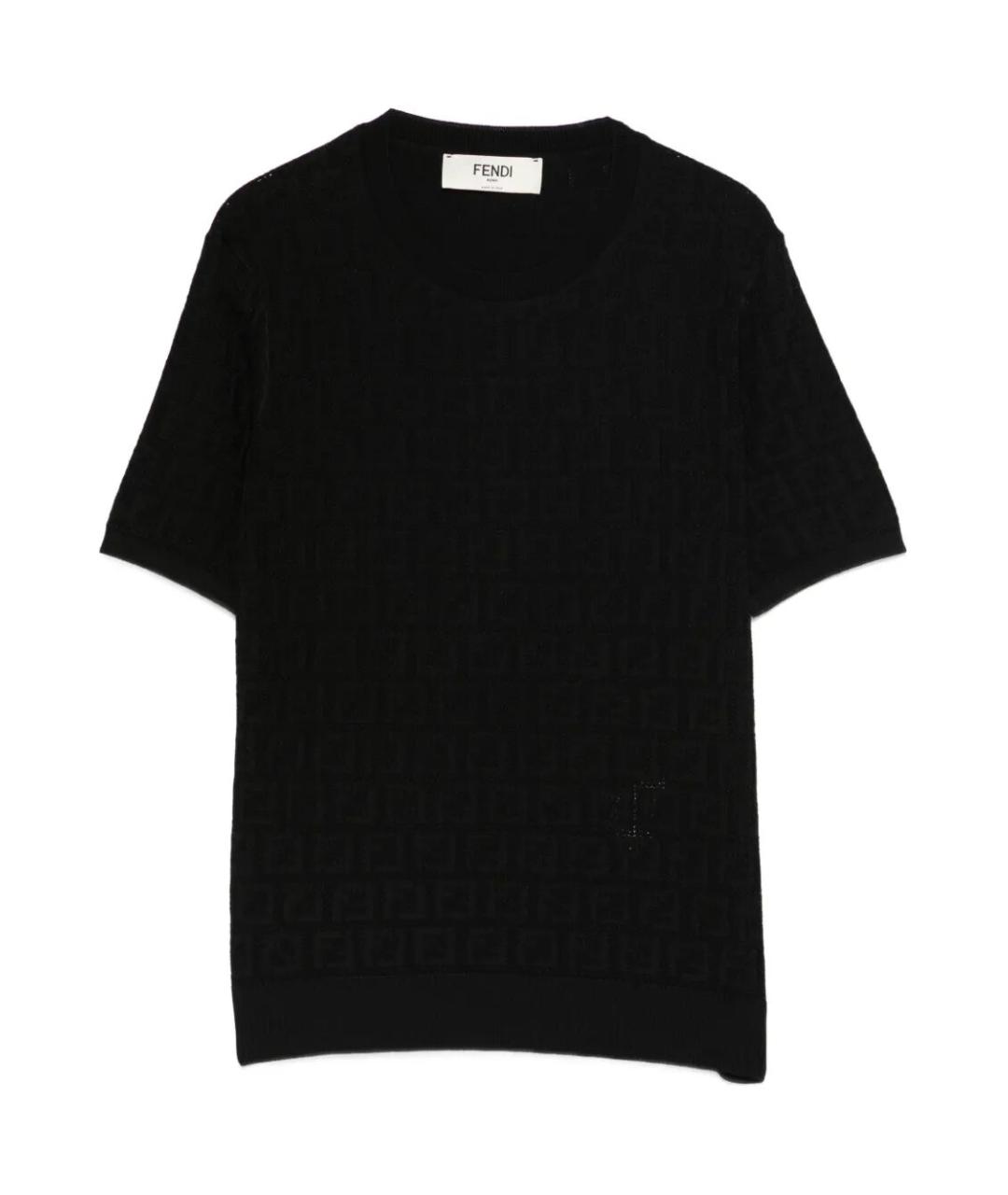 FENDI Черный хлопковый джемпер / свитер, фото 1
