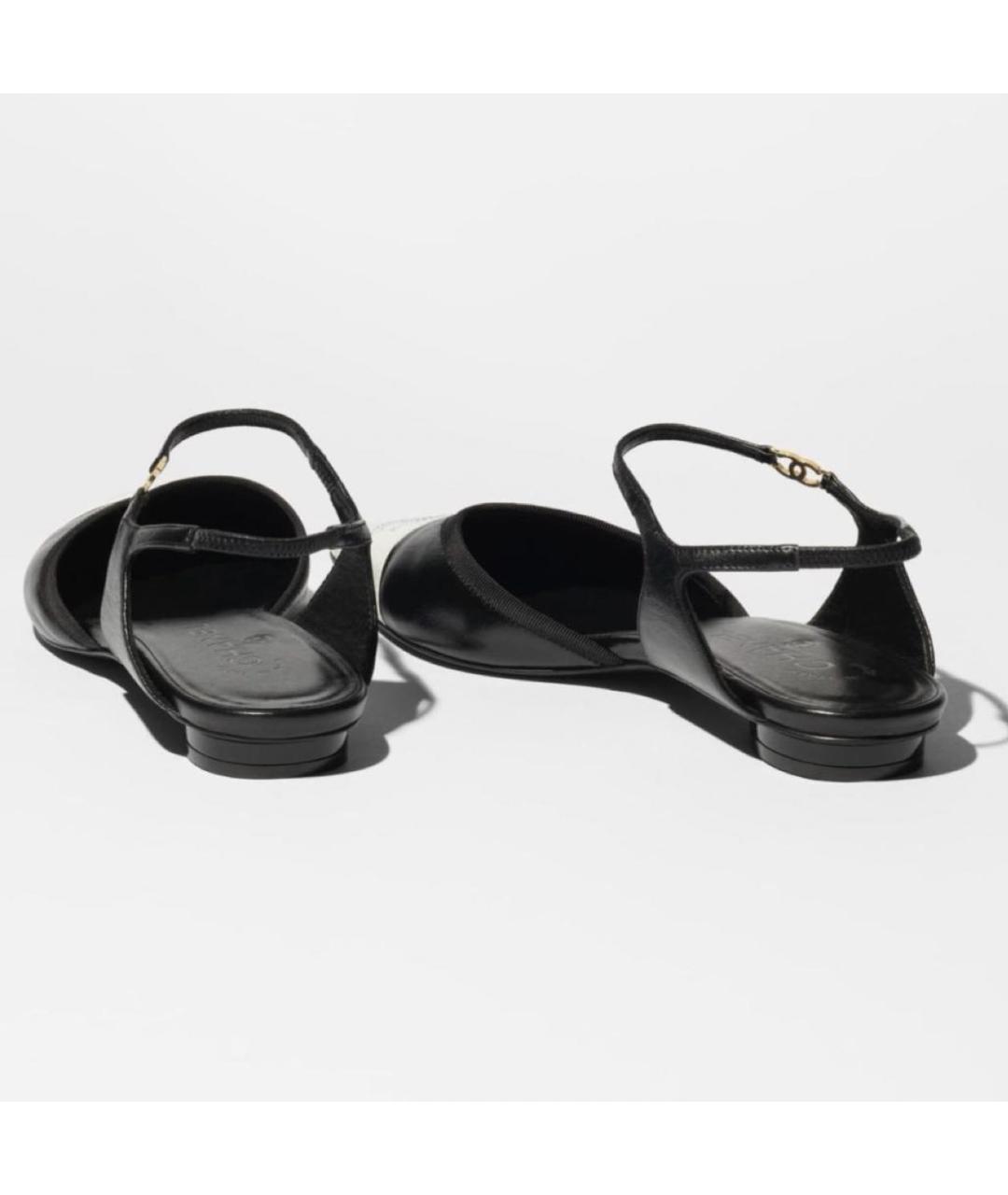 CHANEL Черные кожаные балетки, фото 2