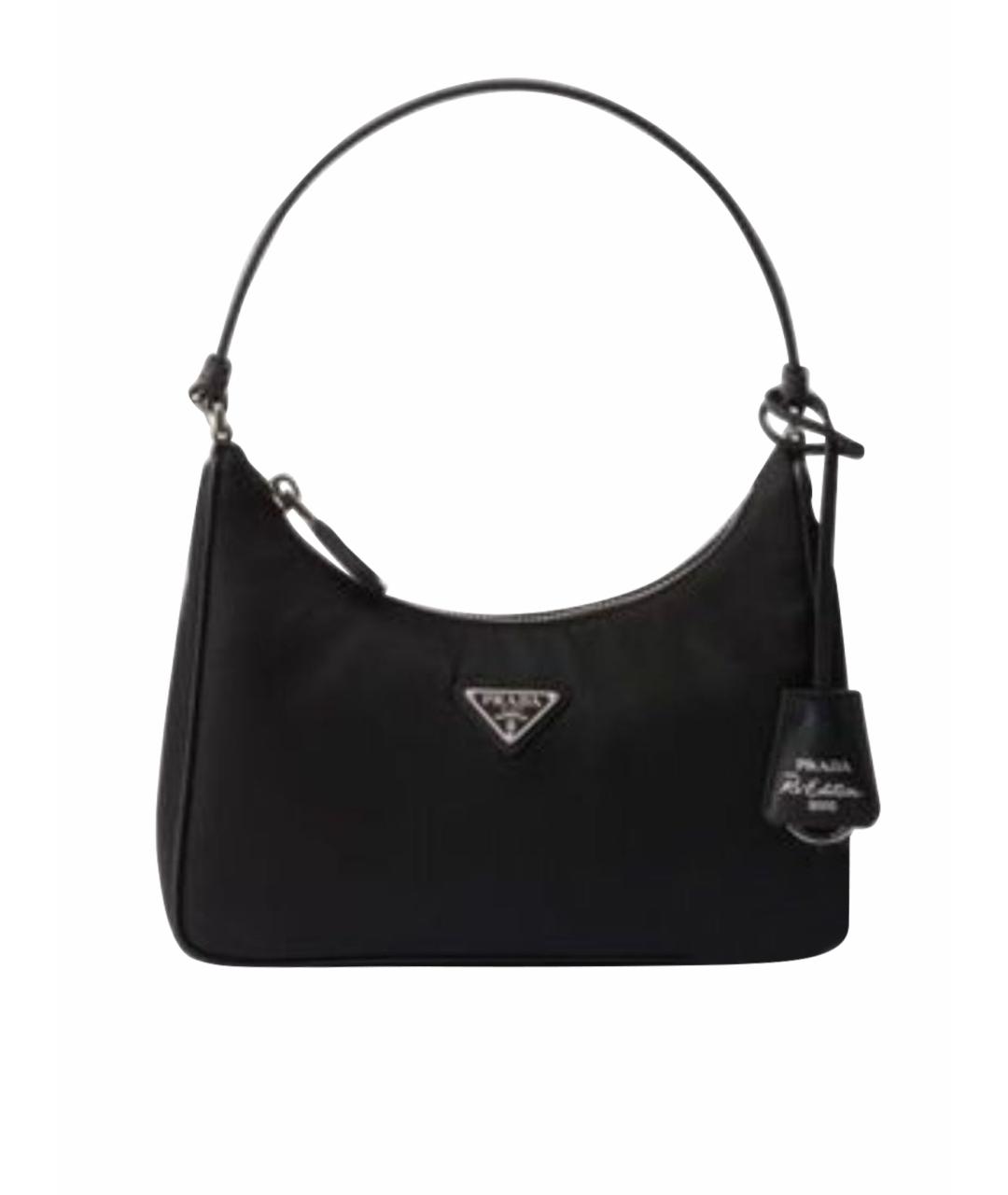PRADA Черная тканевая сумка с короткими ручками, фото 1