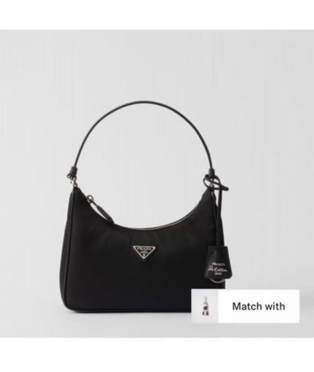 PRADA Черная тканевая сумка с короткими ручками, фото 5