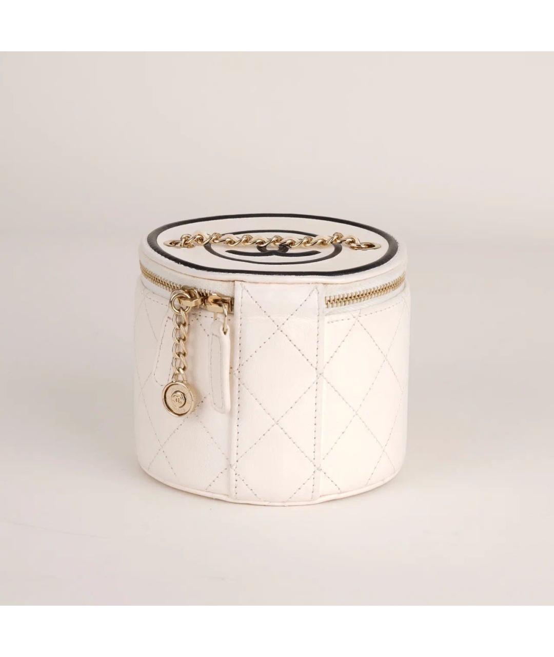 CHANEL Белая кожаная сумка через плечо, фото 3