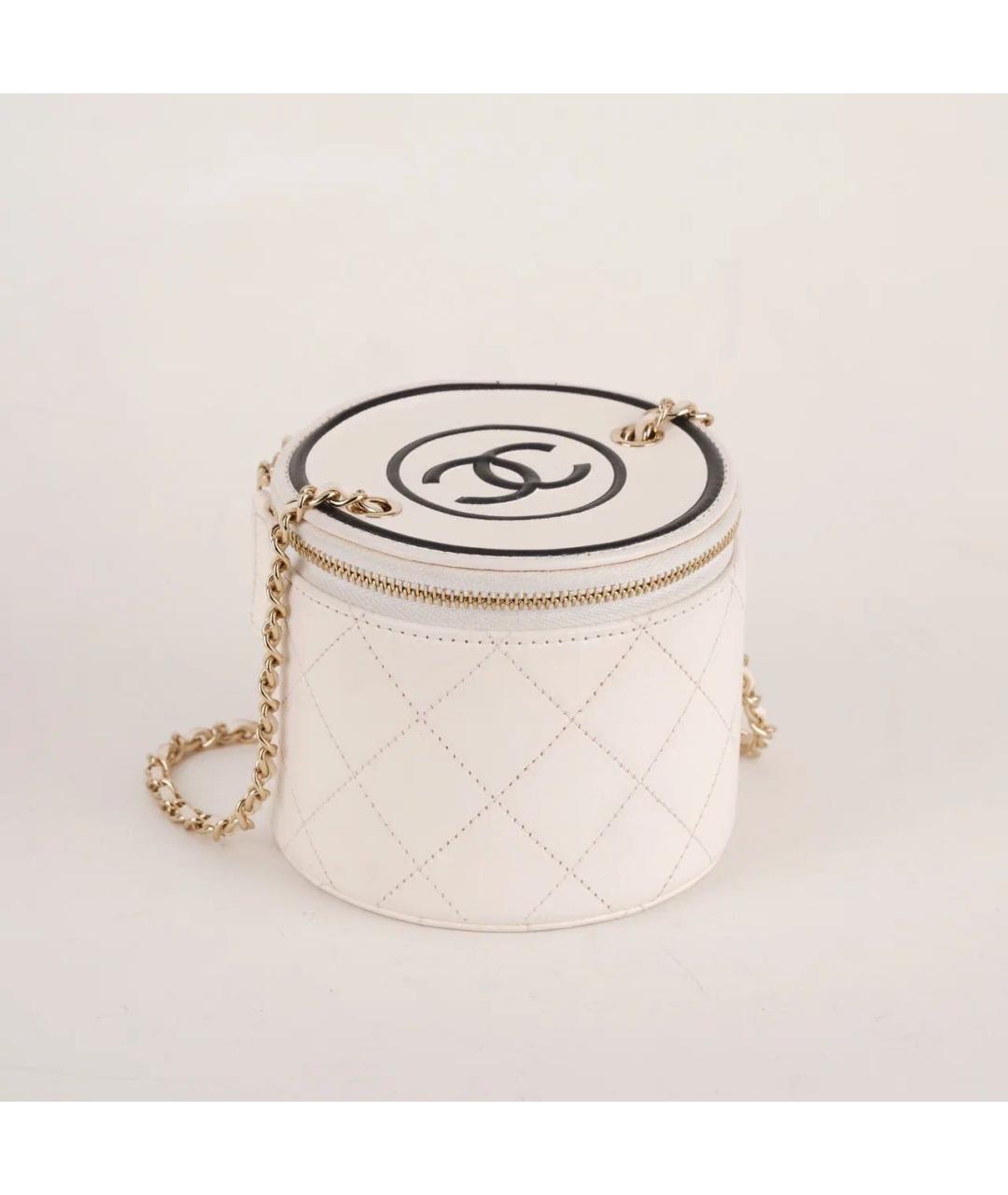 CHANEL Белая кожаная сумка через плечо, фото 9