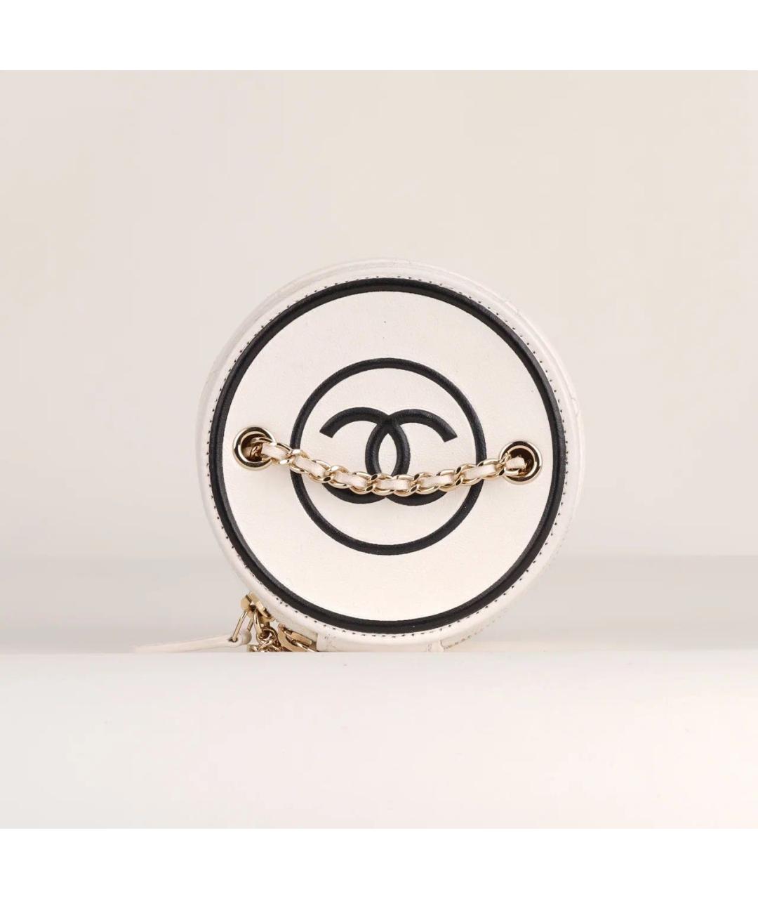 CHANEL Белая кожаная сумка через плечо, фото 7
