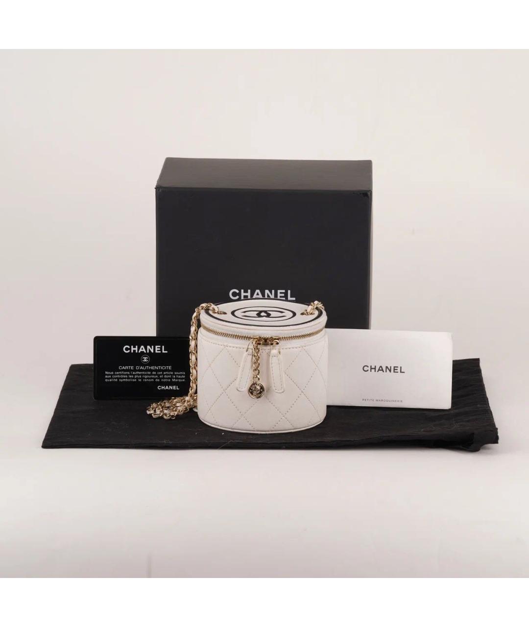 CHANEL Белая кожаная сумка через плечо, фото 2
