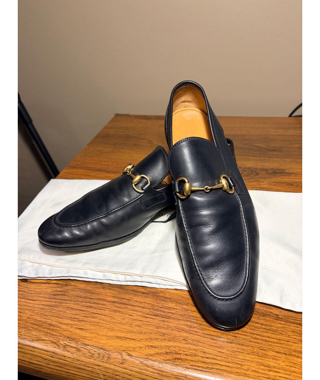 GUCCI Темно-синие кожаные туфли, фото 2