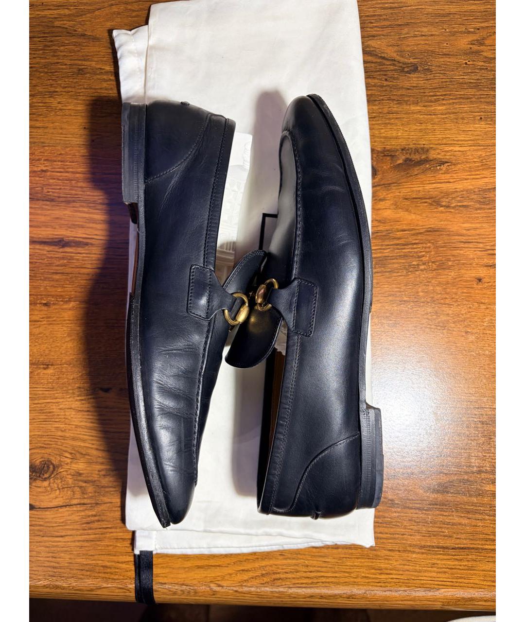 GUCCI Темно-синие кожаные туфли, фото 4