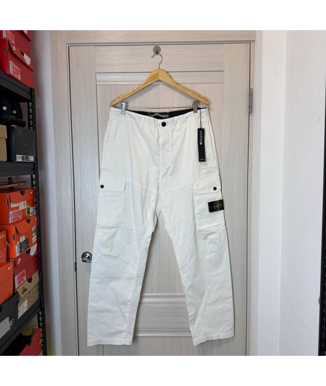 STONE ISLAND Белые повседневные брюки, фото 6