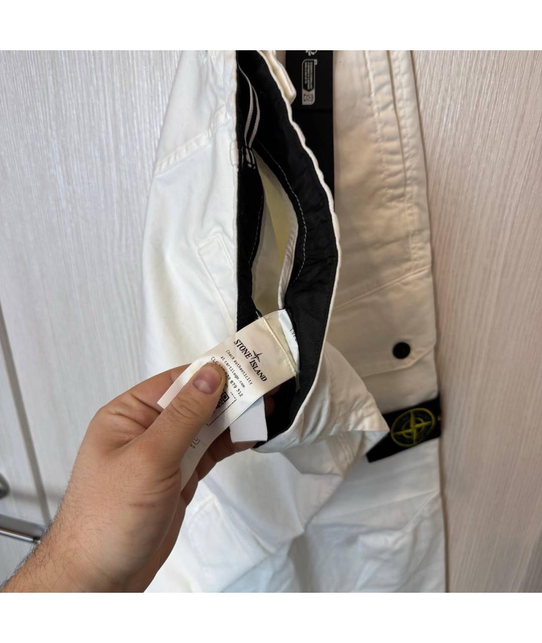 STONE ISLAND Белые повседневные брюки, фото 5