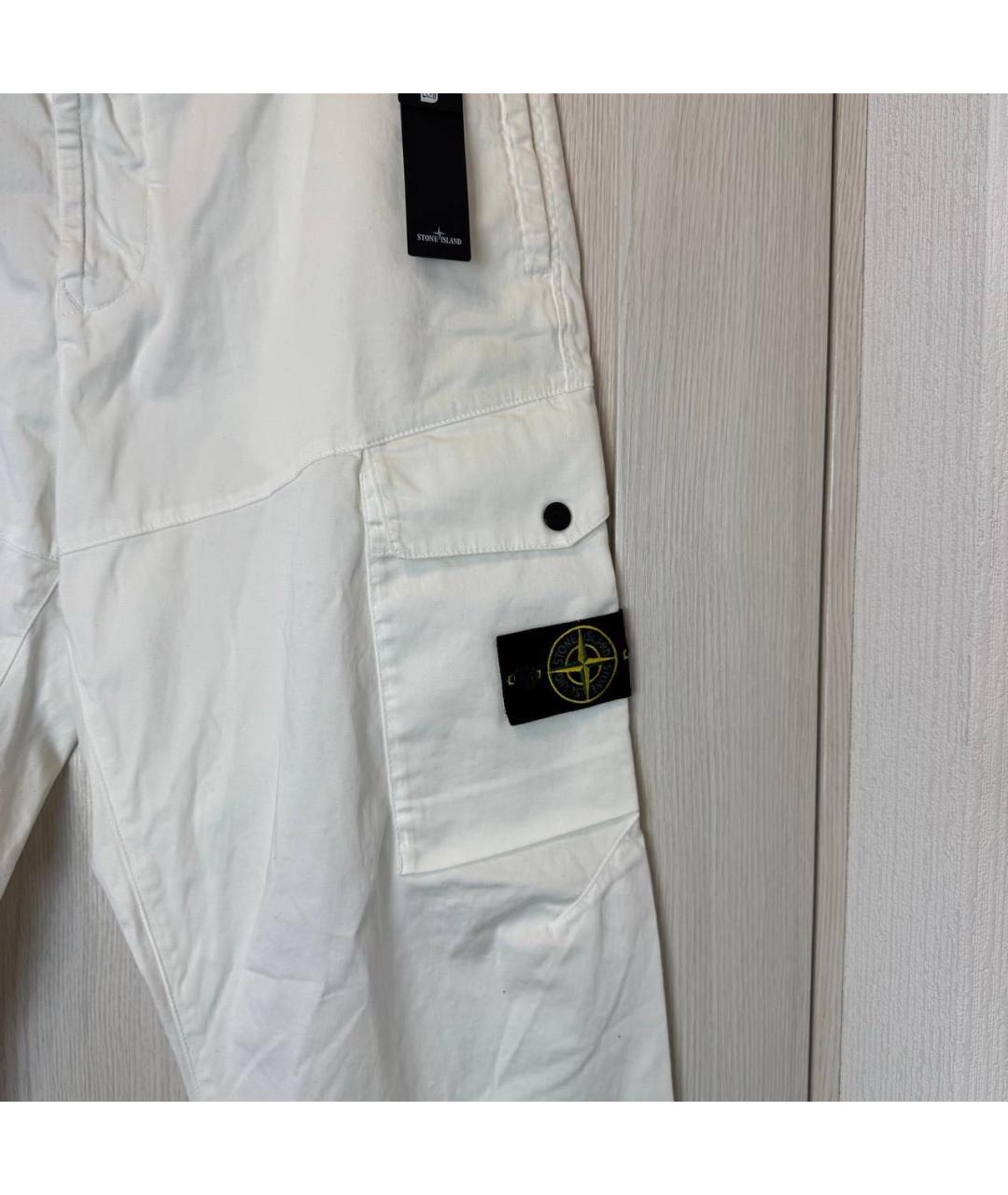 STONE ISLAND Белые повседневные брюки, фото 3