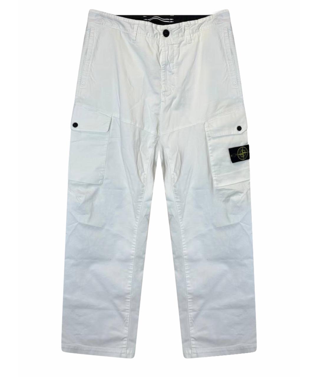STONE ISLAND Белые повседневные брюки, фото 1
