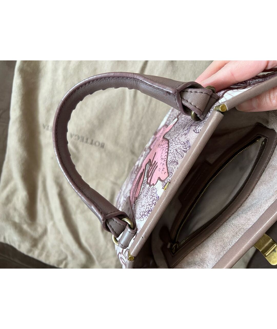 BOTTEGA VENETA Фиолетовая кожаная сумка с короткими ручками, фото 7
