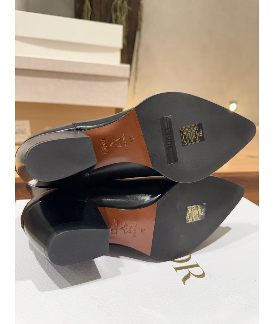 CHRISTIAN DIOR Черные кожаные ботильоны, фото 5