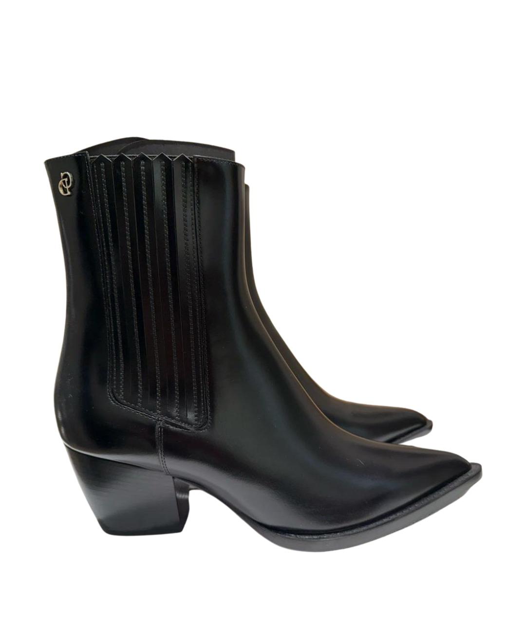 CHRISTIAN DIOR Черные кожаные ботильоны, фото 1