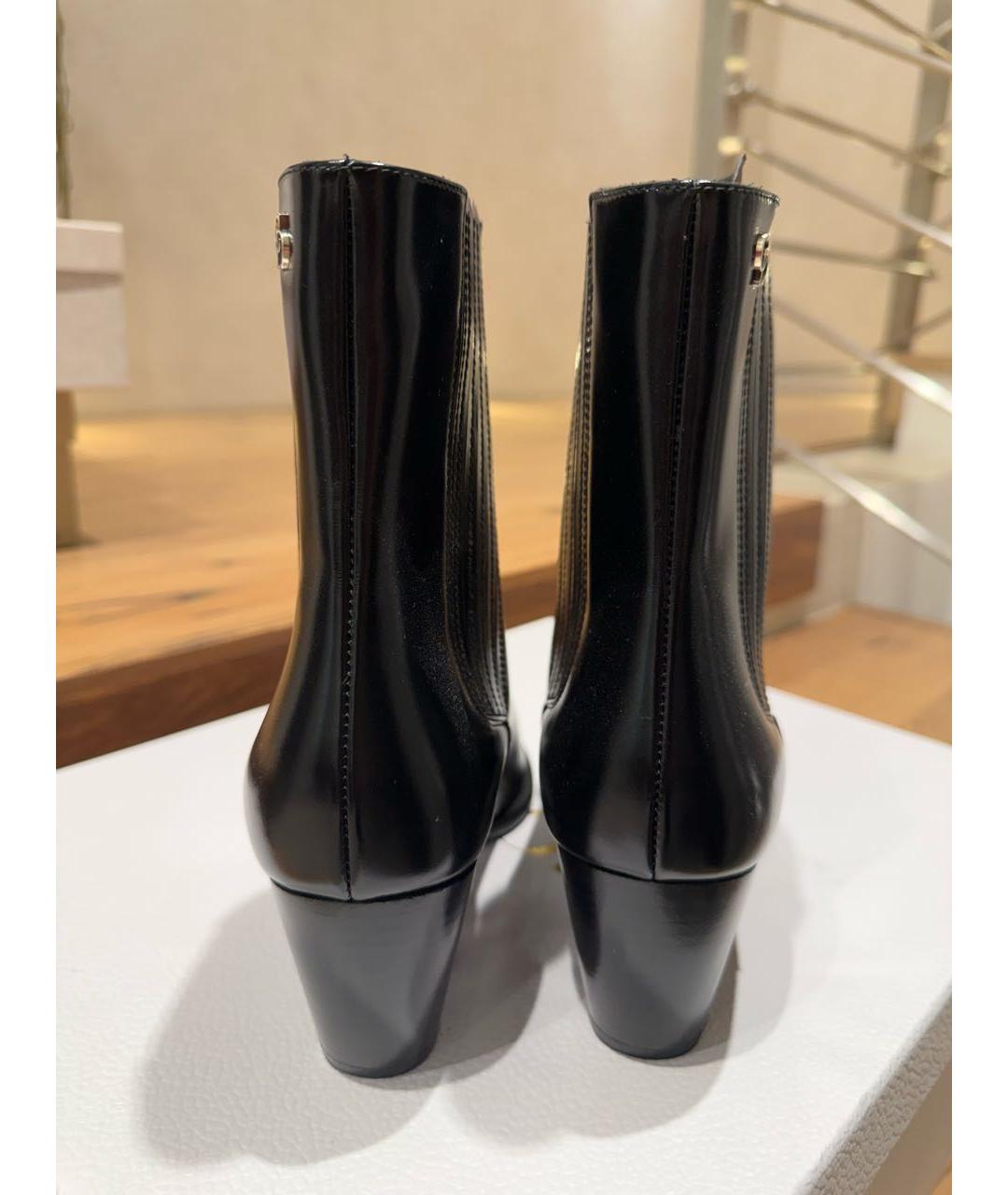 CHRISTIAN DIOR Черные кожаные ботильоны, фото 4