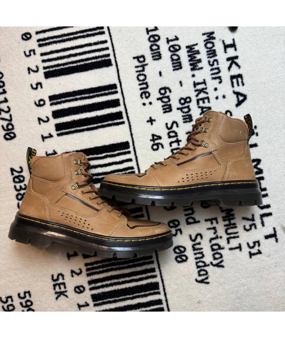 DR. MARTENS Коричневые нубуковые высокие ботинки, фото 3