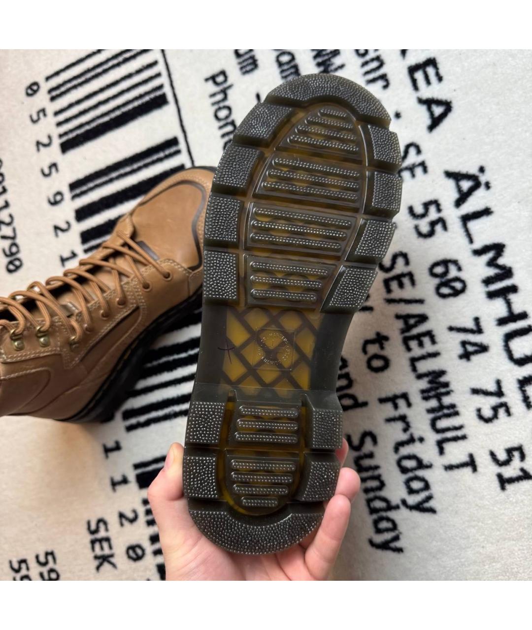 DR. MARTENS Коричневые нубуковые высокие ботинки, фото 5