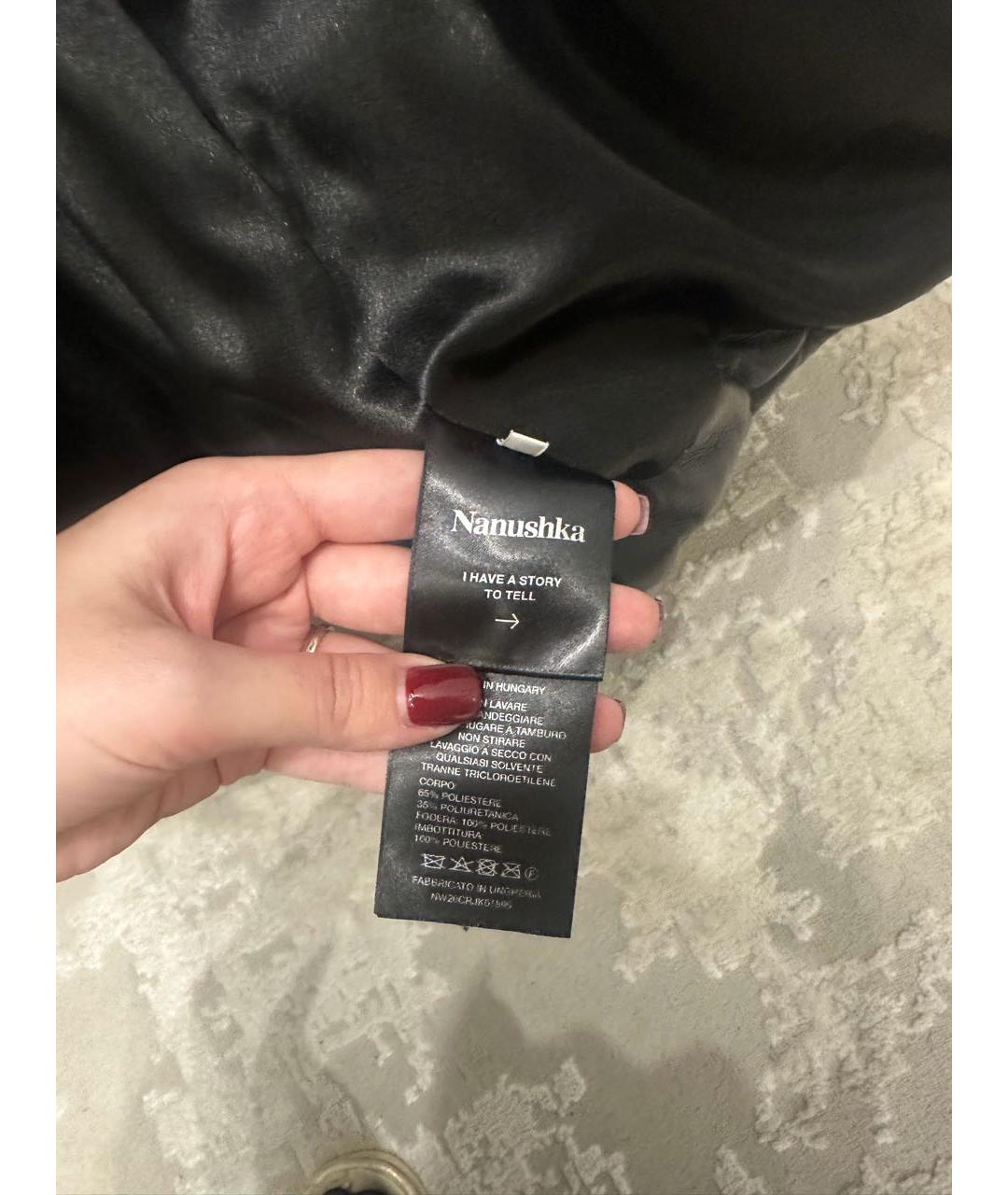 NANUSHKA Черная полиэстеровая куртка, фото 4