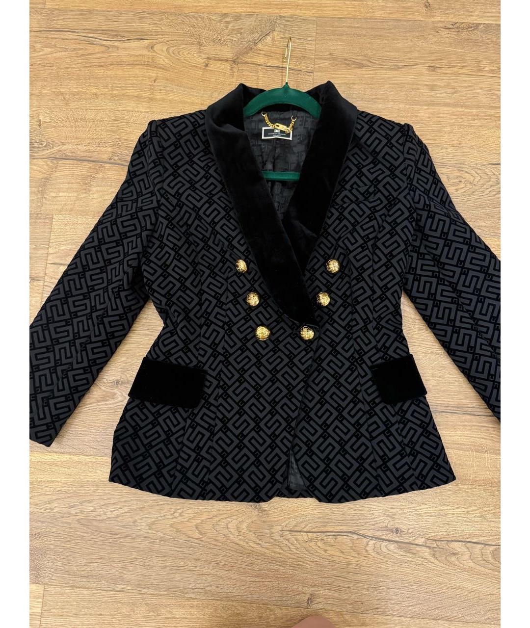 ELISABETTA FRANCHI Черный жакет/пиджак, фото 2