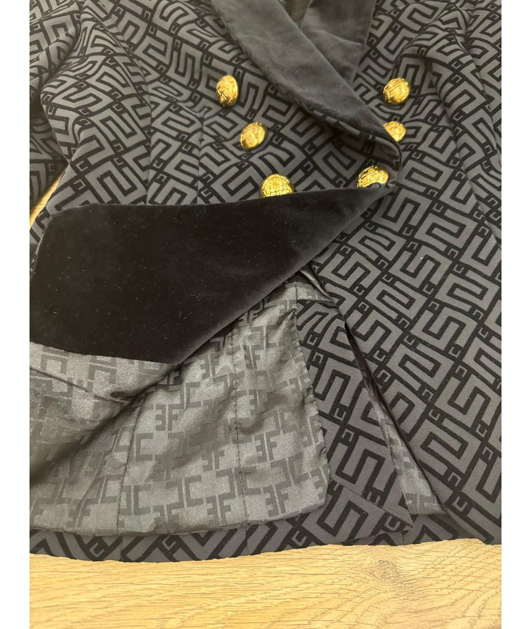 ELISABETTA FRANCHI Черный жакет/пиджак, фото 4