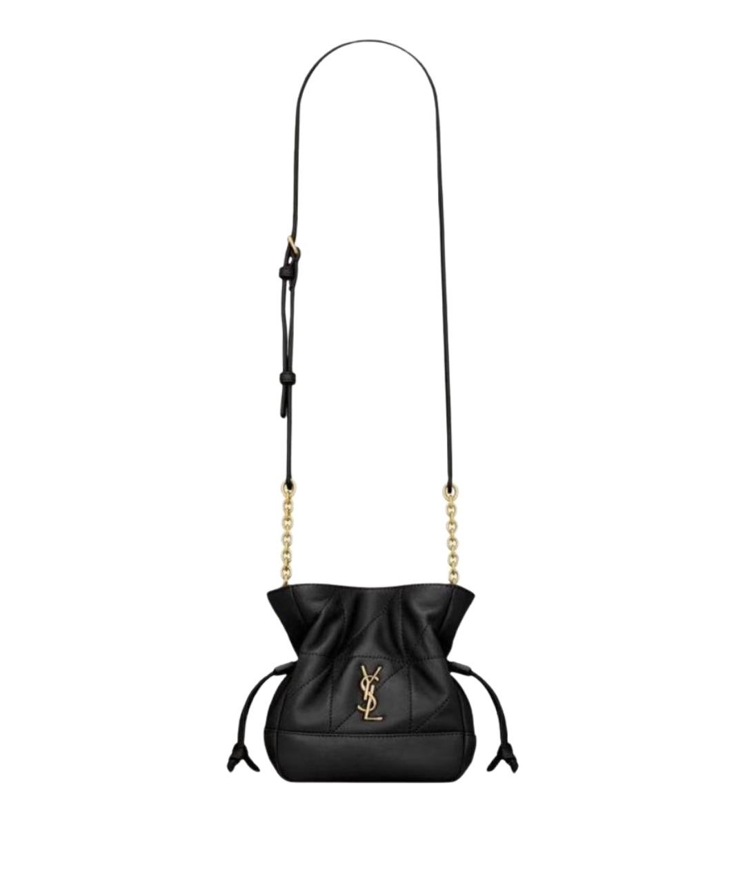 SAINT LAURENT Черная кожаная сумка через плечо, фото 1