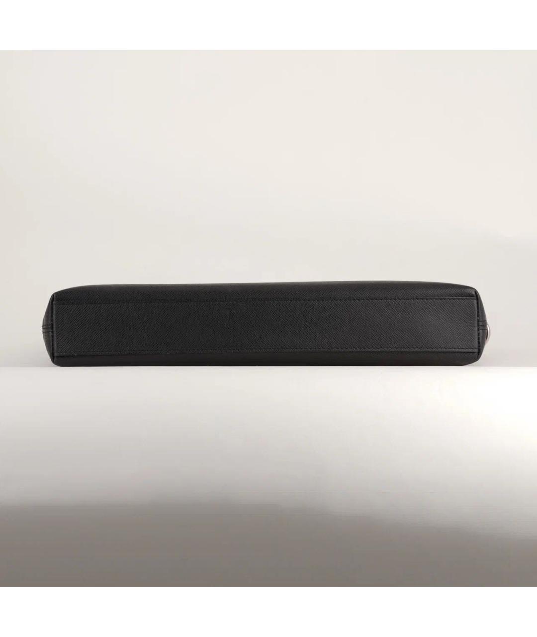 LOUIS VUITTON Черный кожаный портфель, фото 6