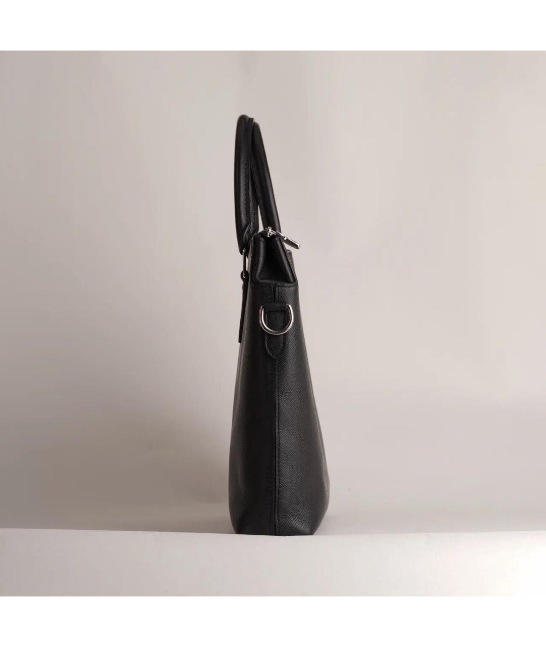 LOUIS VUITTON Черный кожаный портфель, фото 5