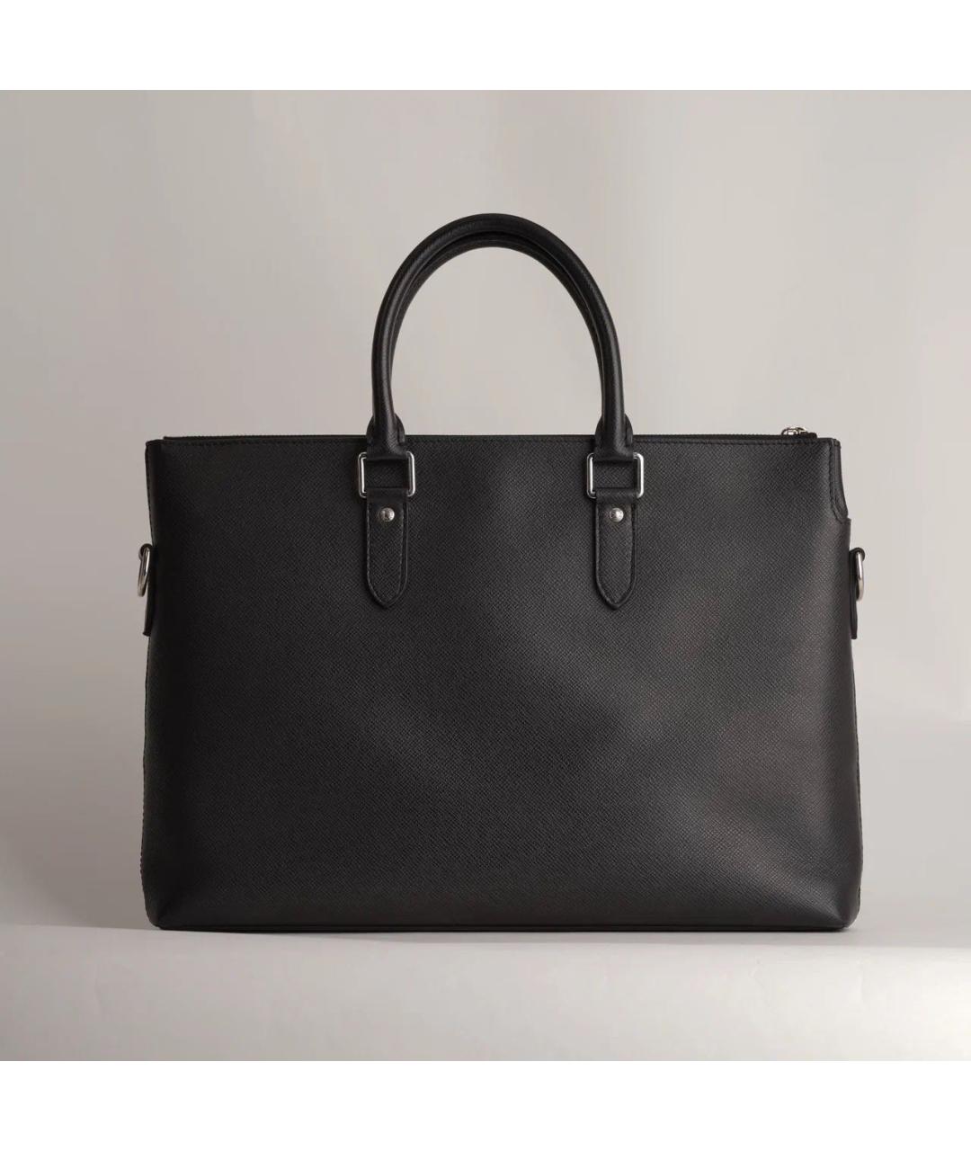 LOUIS VUITTON Черный кожаный портфель, фото 3