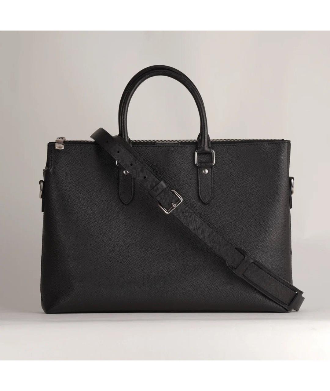 LOUIS VUITTON Черный кожаный портфель, фото 9