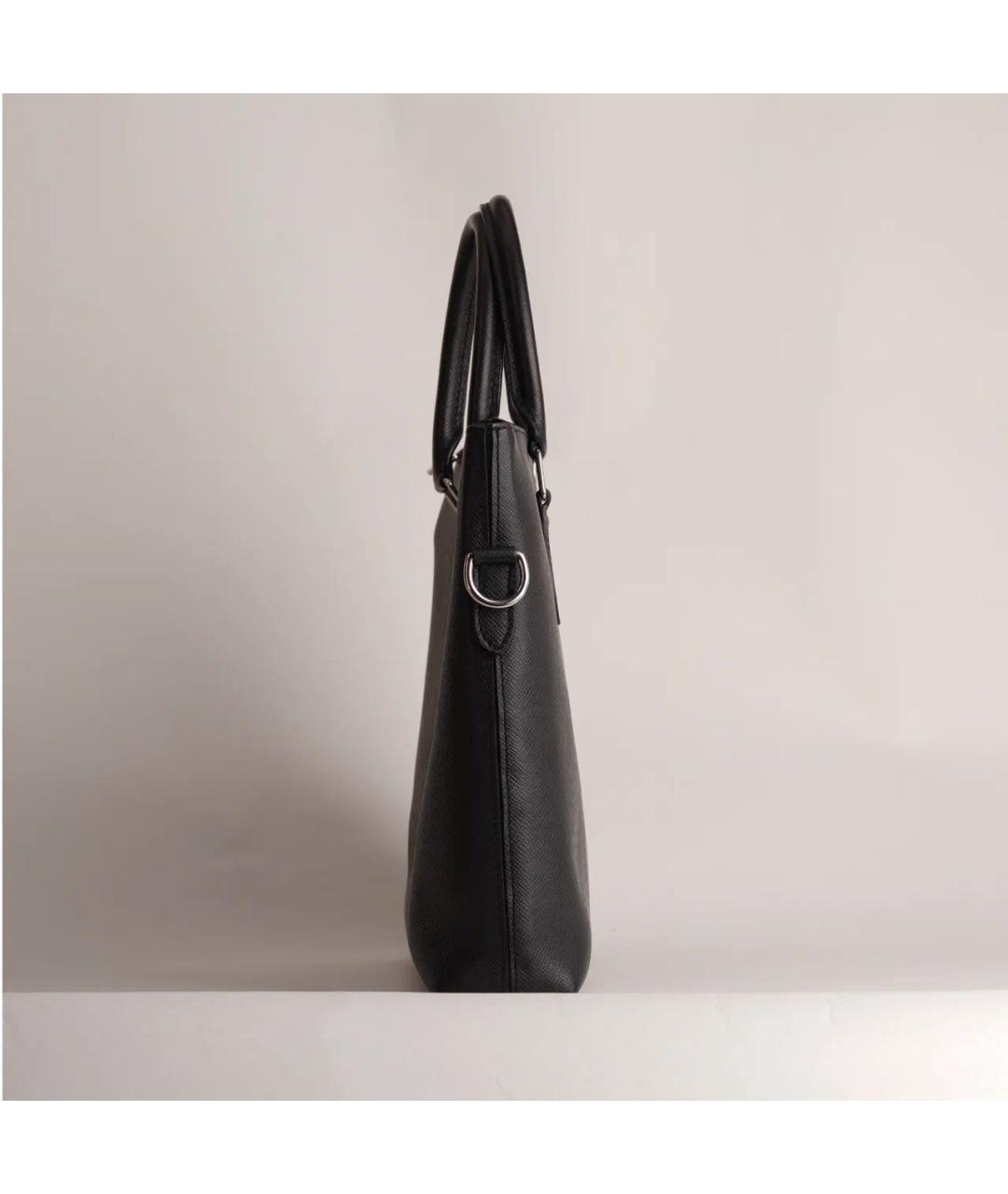 LOUIS VUITTON Черный кожаный портфель, фото 4