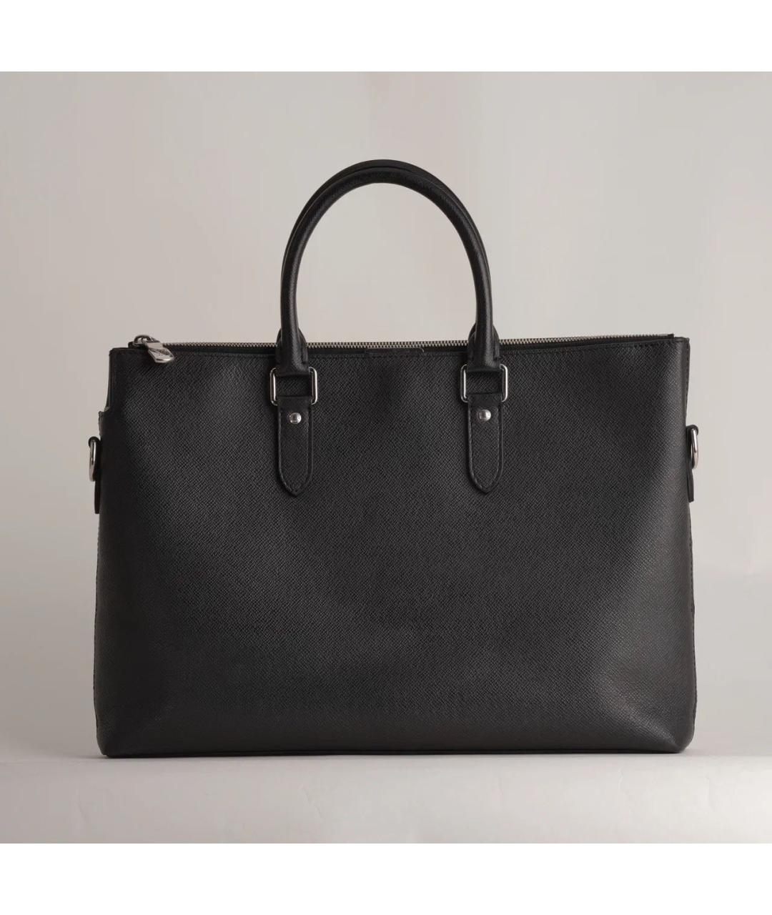 LOUIS VUITTON Черный кожаный портфель, фото 2