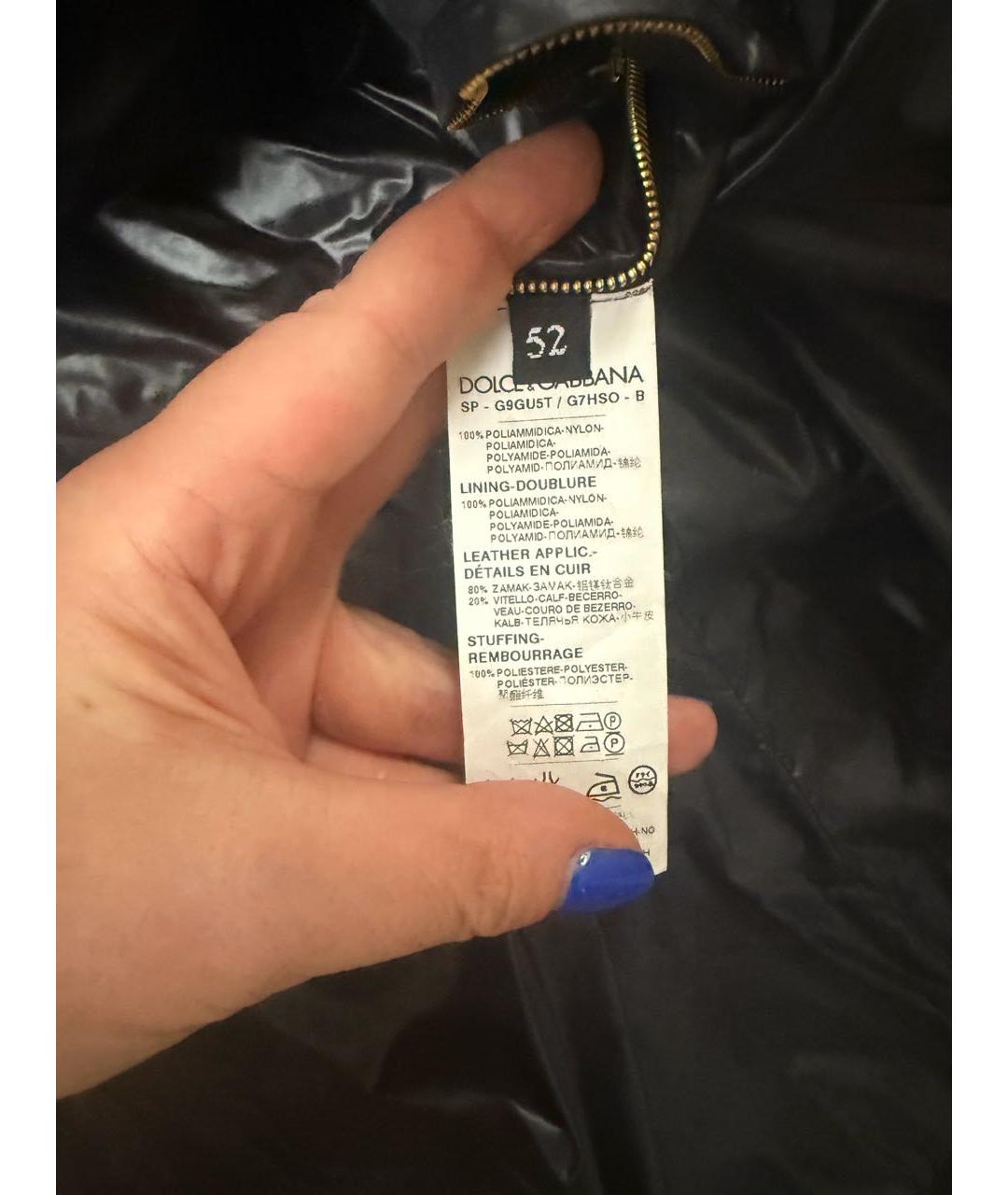DOLCE&GABBANA Темно-синяя полиамидовая куртка, фото 5
