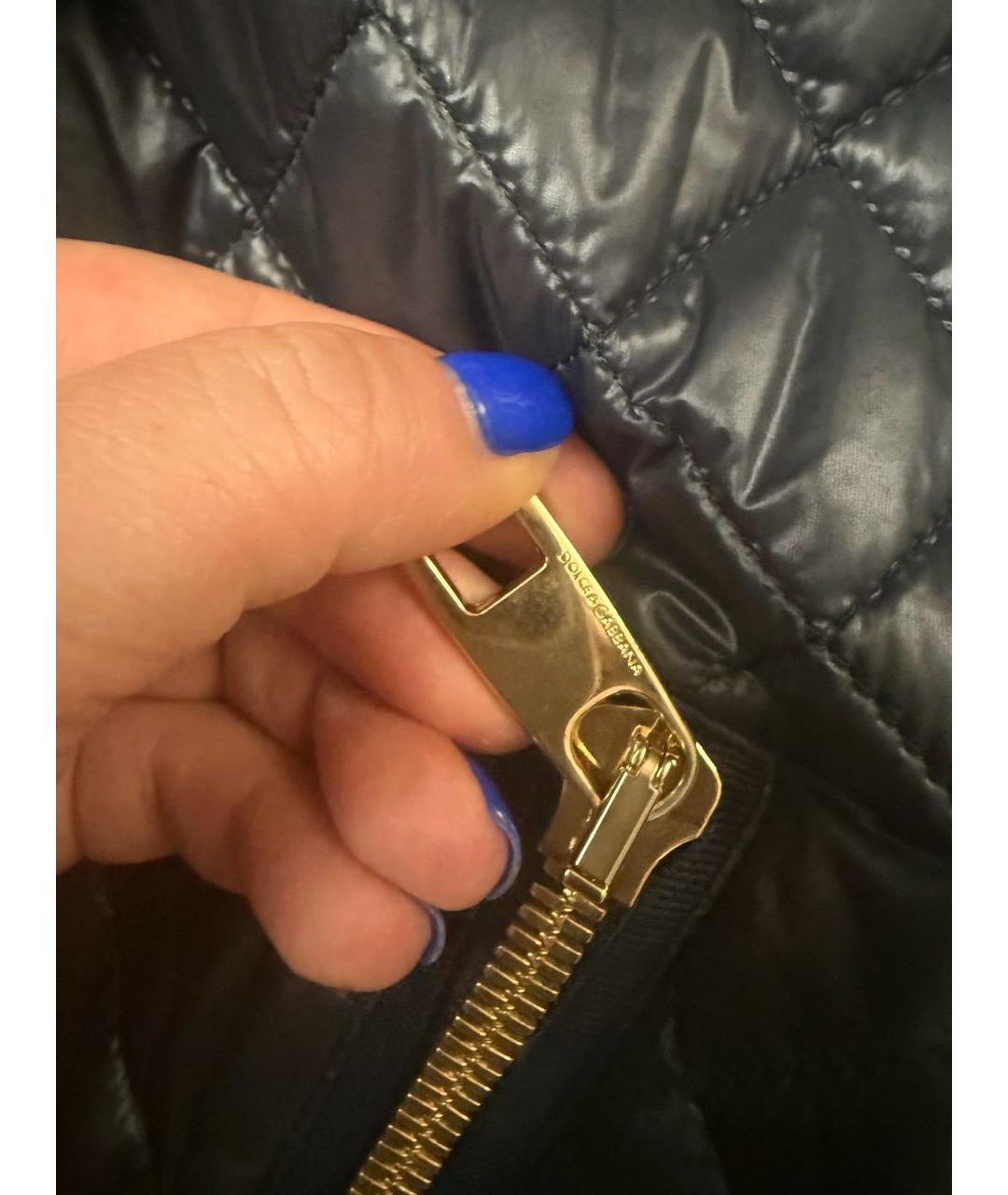 DOLCE&GABBANA Темно-синяя полиамидовая куртка, фото 4