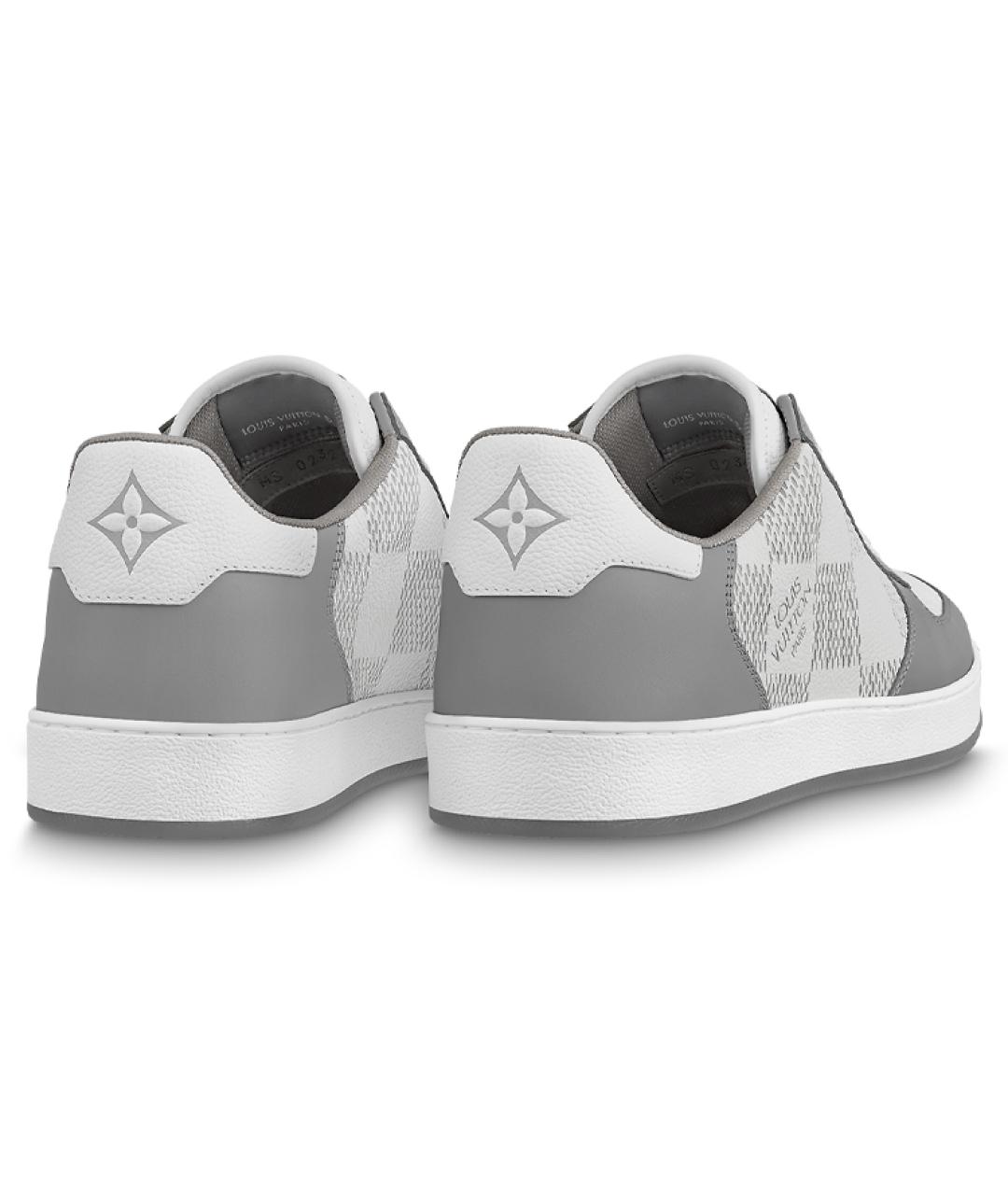 LOUIS VUITTON Серые кожаные низкие кроссовки / кеды, фото 4