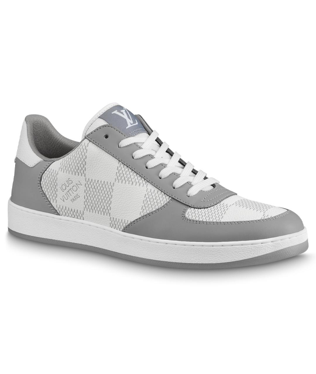 LOUIS VUITTON Серые кожаные низкие кроссовки / кеды, фото 1