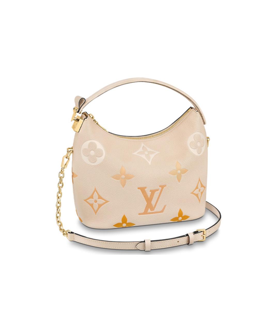 LOUIS VUITTON Бежевая кожаная сумка через плечо, фото 6