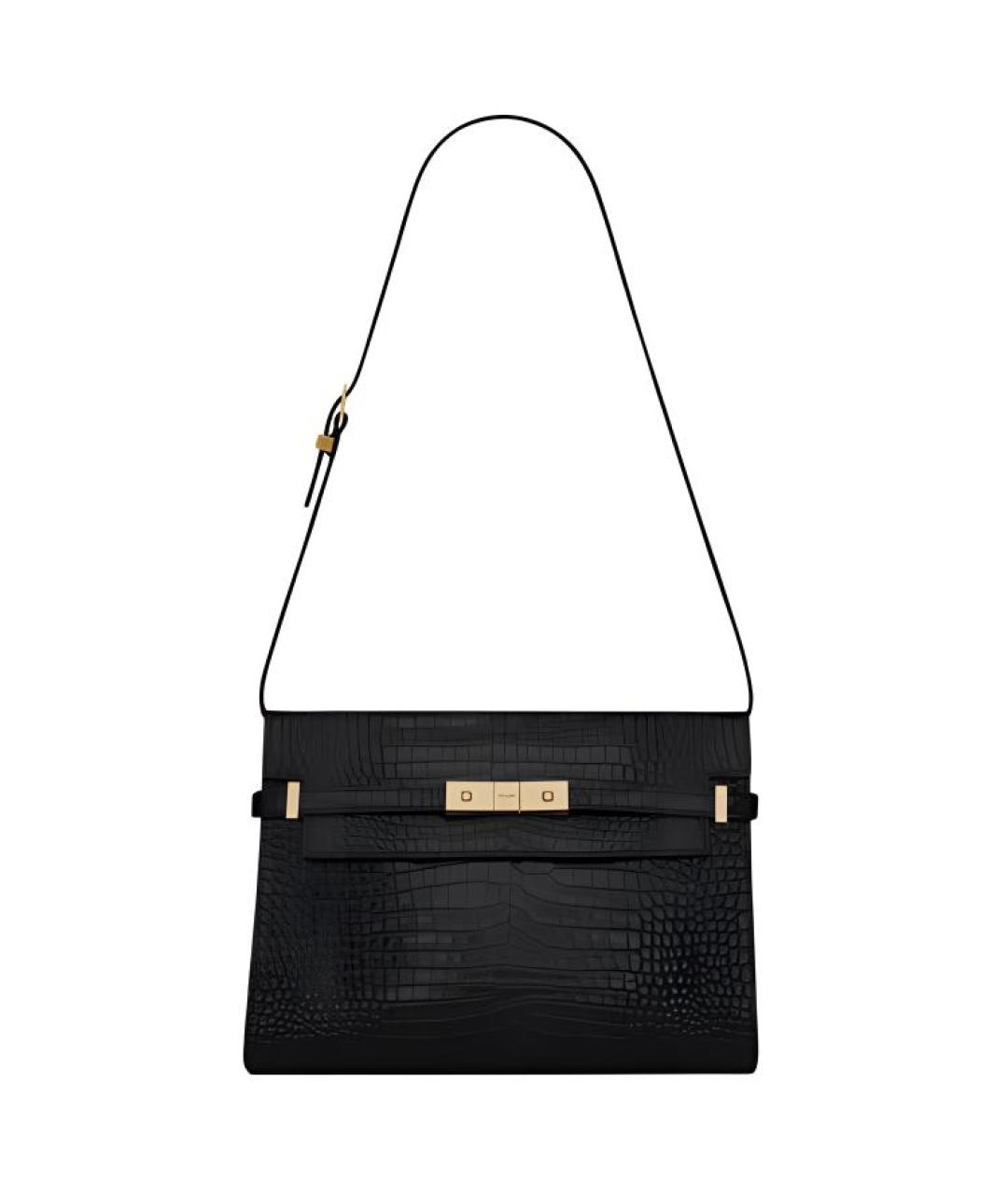 SAINT LAURENT Черная кожаная сумка через плечо, фото 1