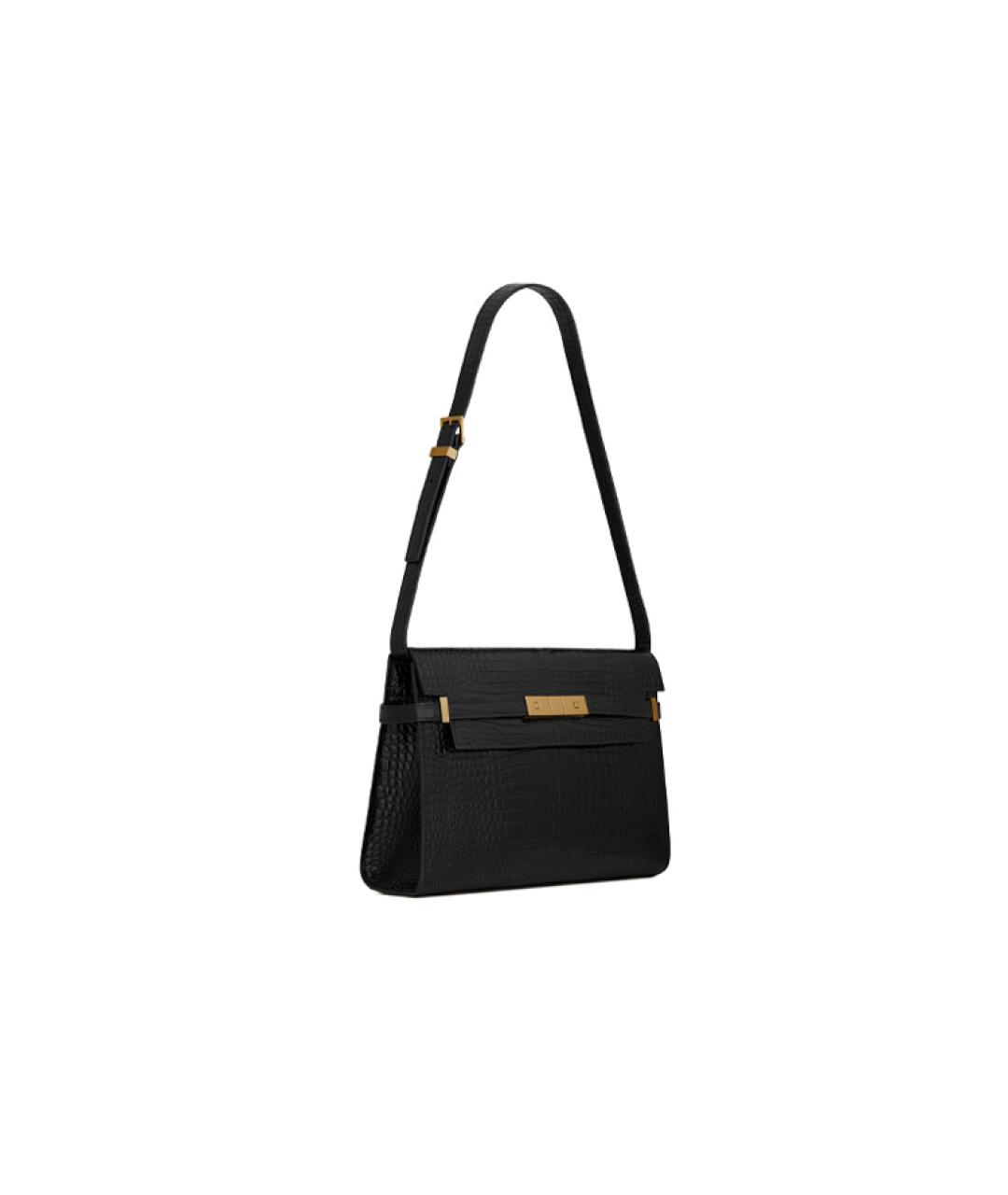 SAINT LAURENT Черная кожаная сумка через плечо, фото 3
