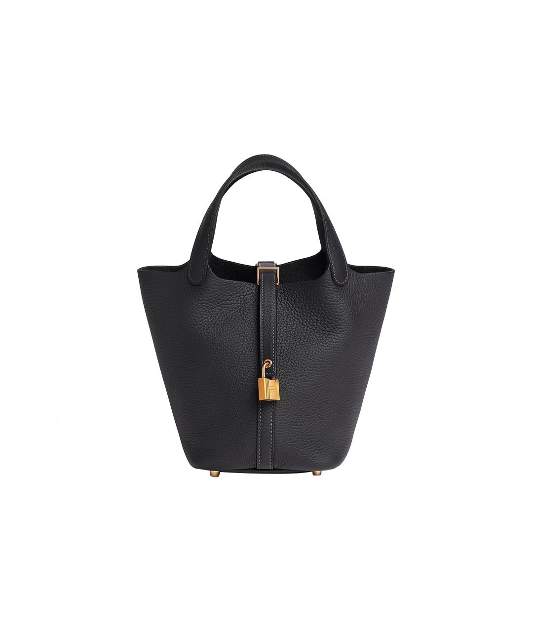 HERMES Черная кожаная сумка через плечо, фото 6