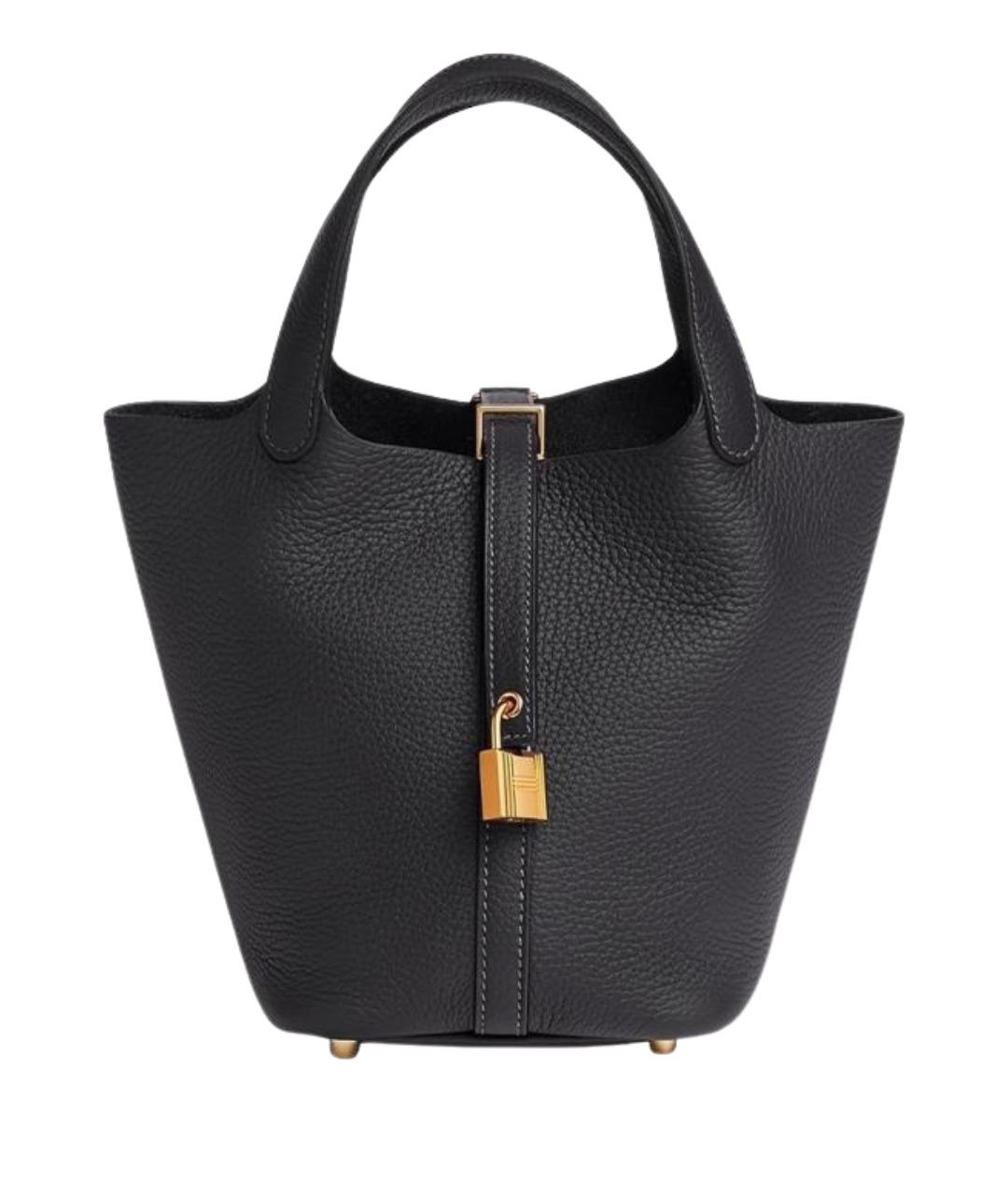 HERMES Черная кожаная сумка через плечо, фото 1