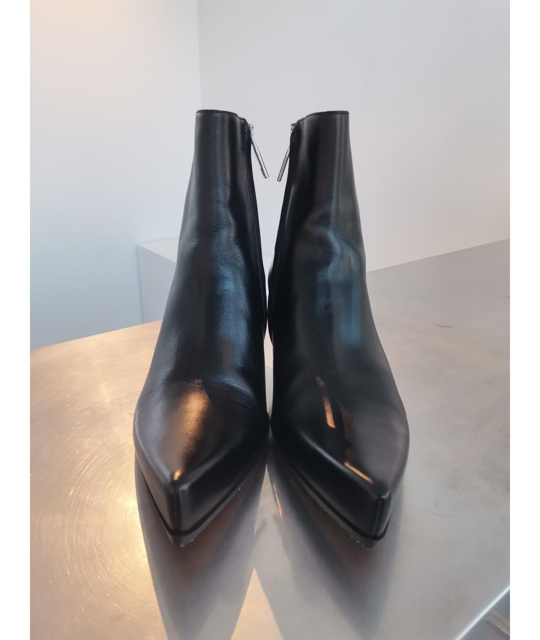 SPORTMAX Черные кожаные ботильоны, фото 2