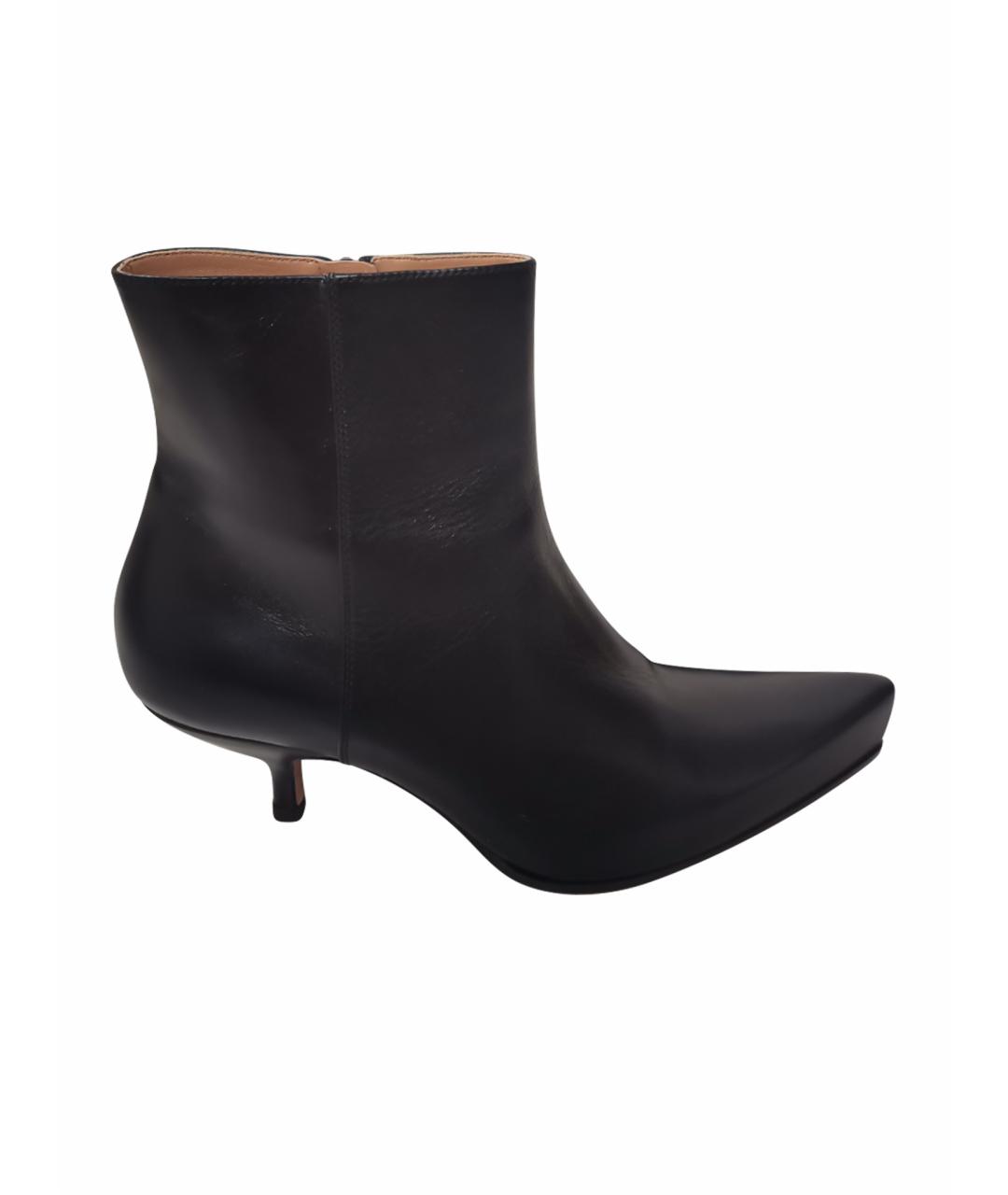 SPORTMAX Черные кожаные ботильоны, фото 7