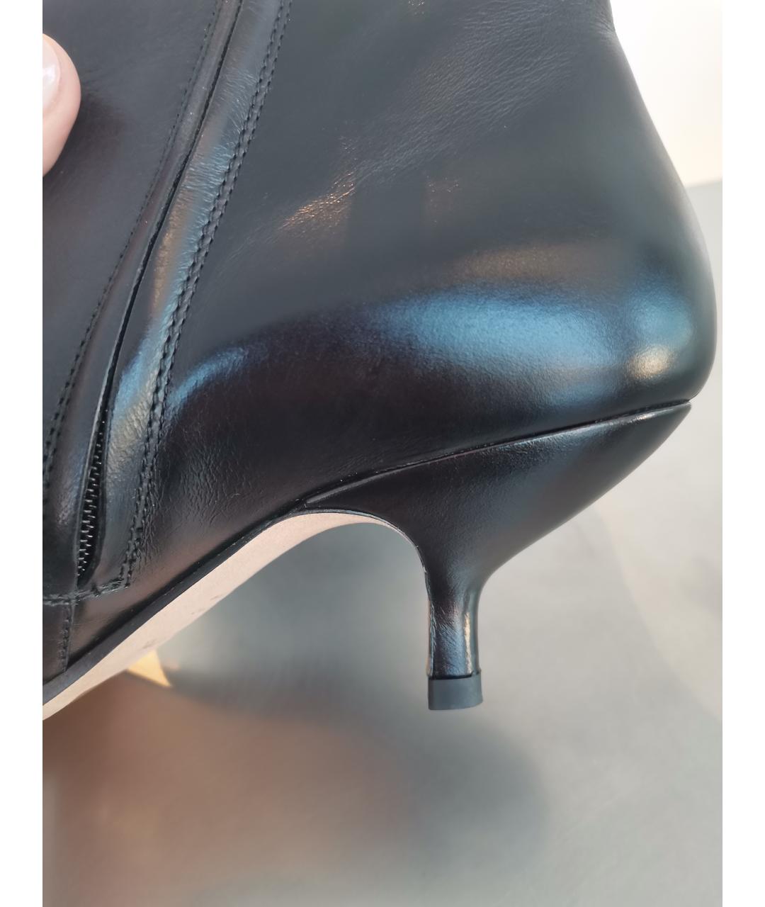 SPORTMAX Черные кожаные ботильоны, фото 4