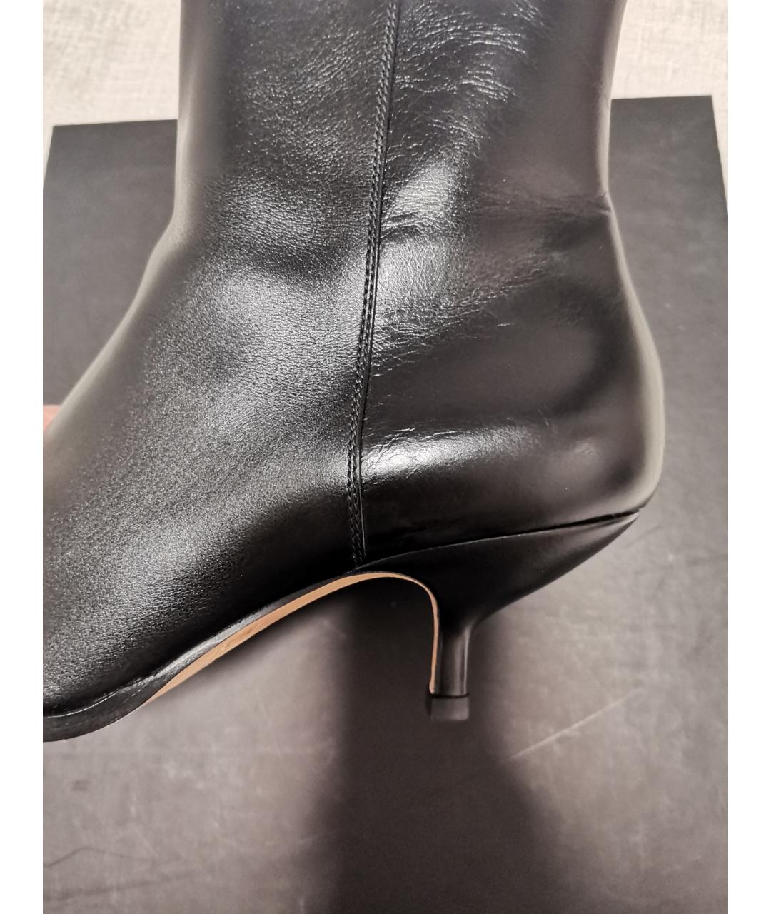 SPORTMAX Черные кожаные ботильоны, фото 3