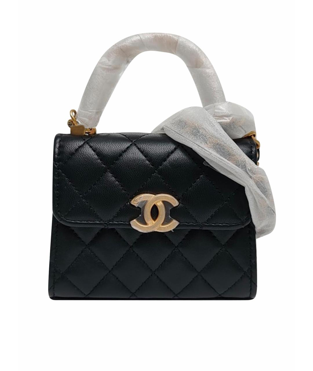 CHANEL Черная кожаная сумка через плечо, фото 1