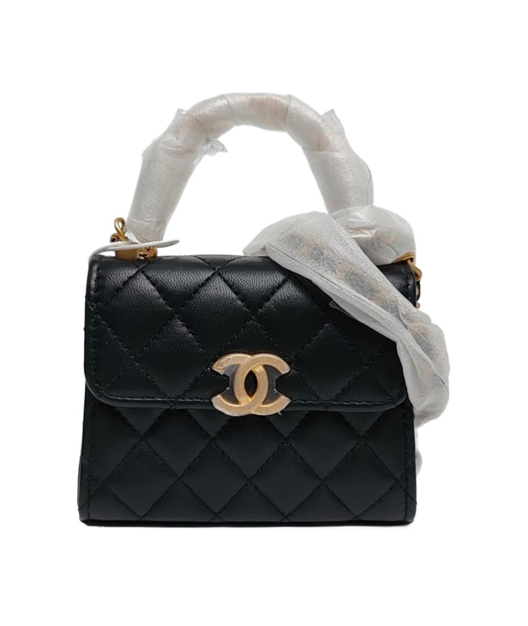 CHANEL Черная кожаная сумка через плечо, фото 8