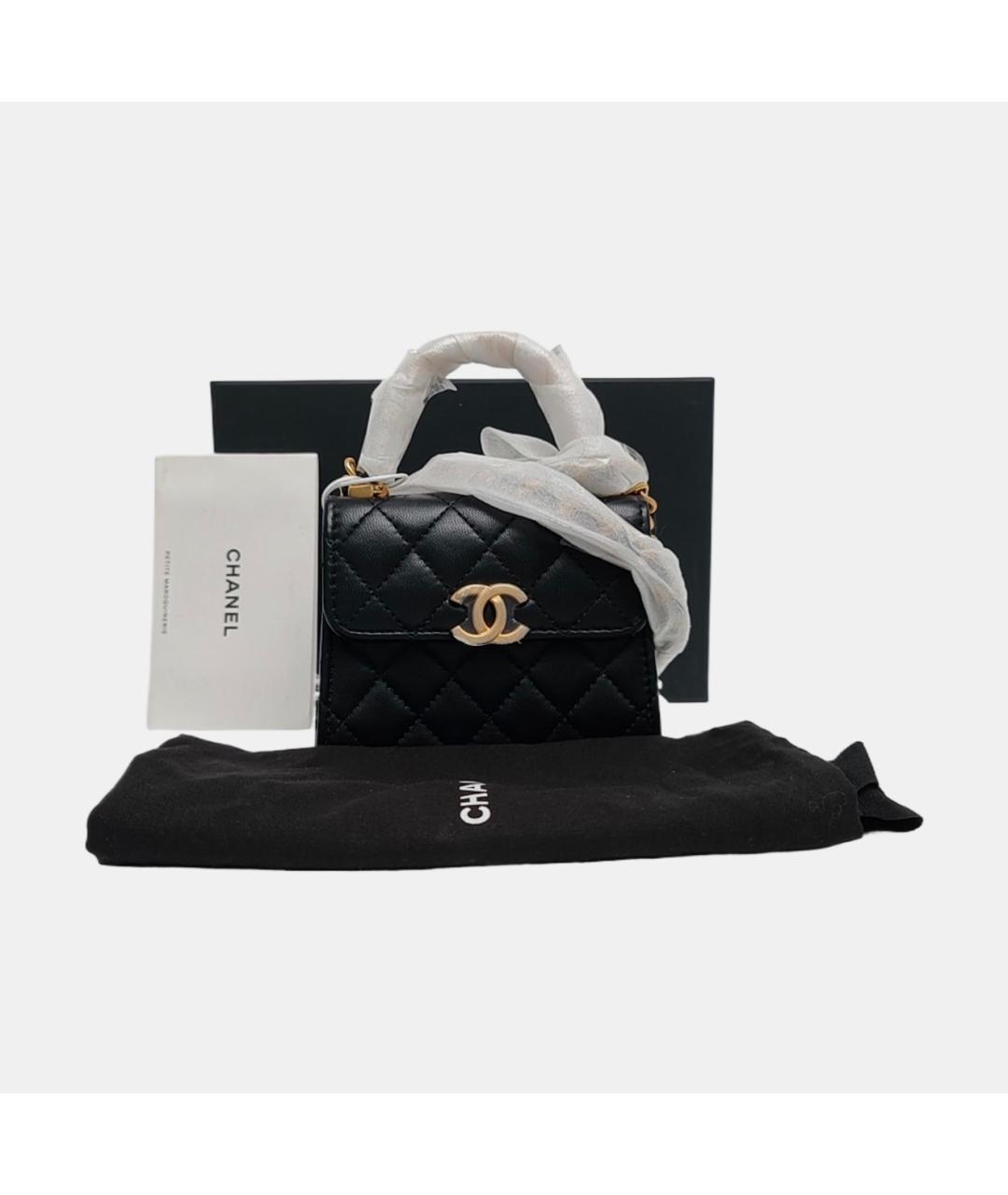 CHANEL Черная кожаная сумка через плечо, фото 2