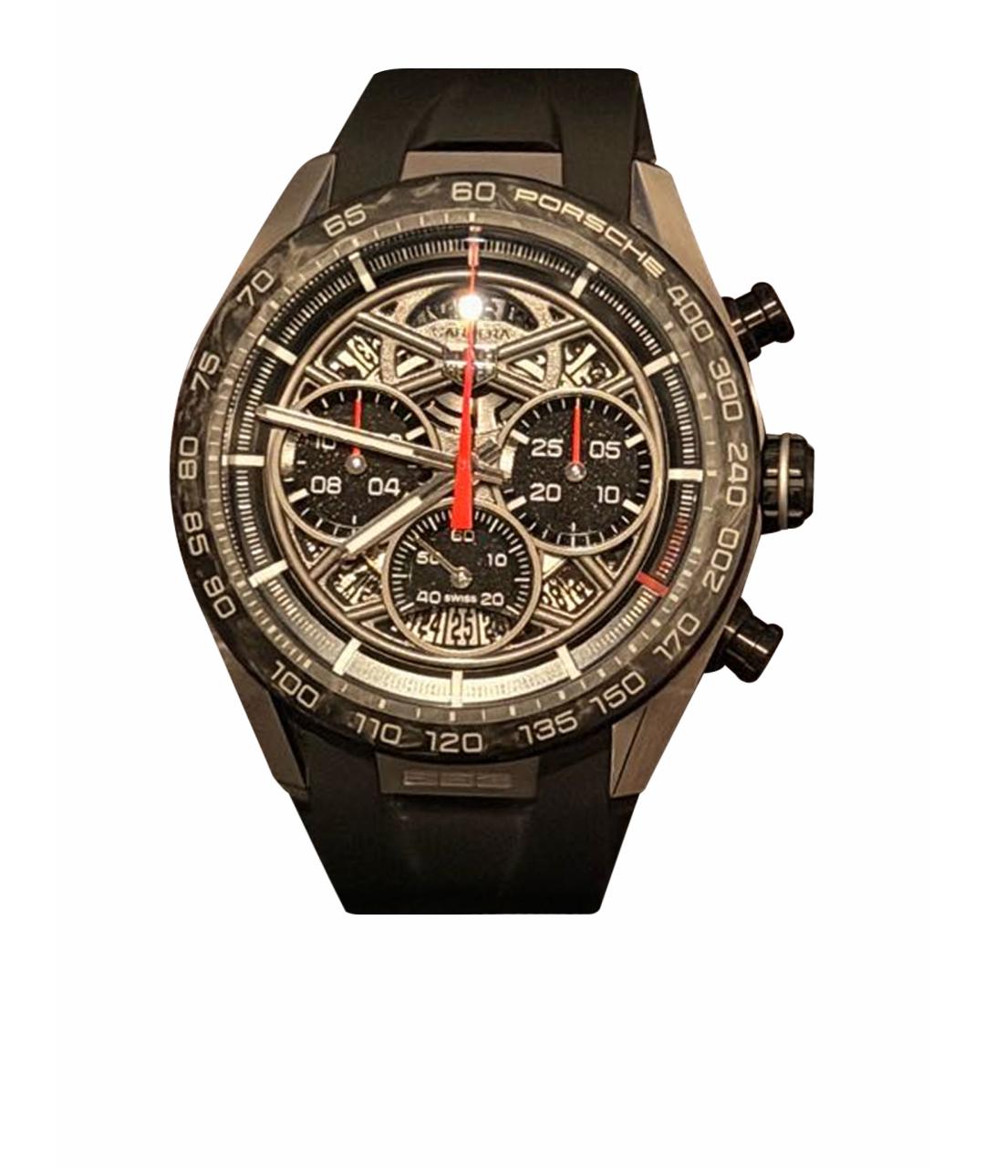 TAG HEUER Черные серебряные часы, фото 1